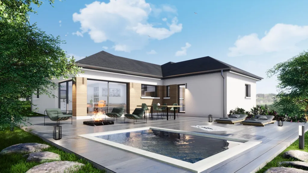 Contemporary Flat-Plan House with Garden in Griesbach