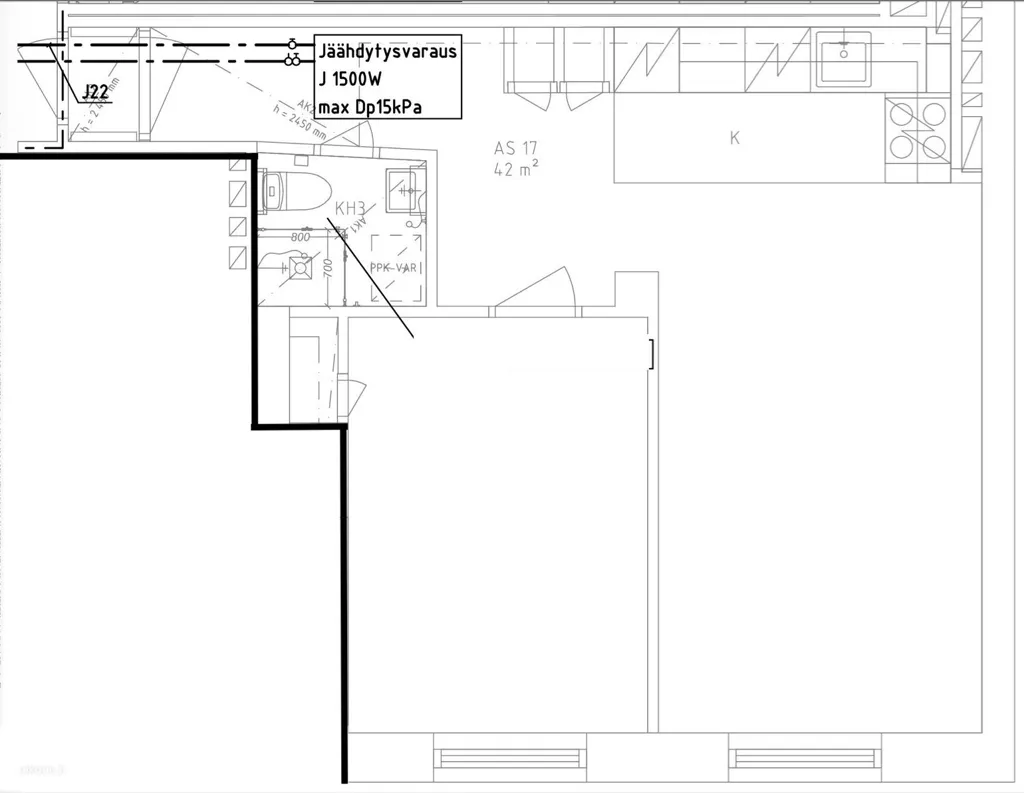 Plan - Bright Two-Bedroom Flat with Balcony in Meilahti