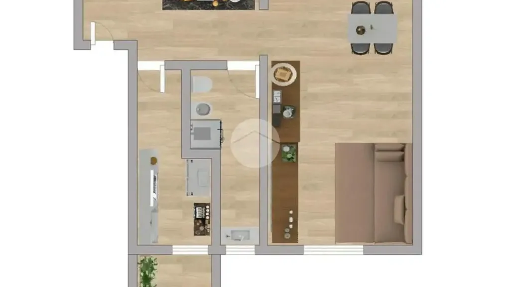 Plan - Studio Flat with Balcony in Milan