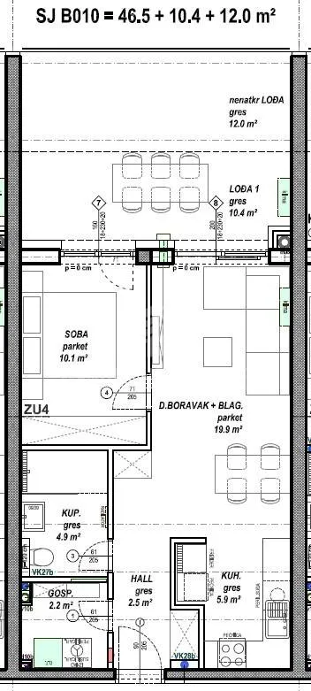Plaan - Two-Bedroom Apartment with Terrace in Čakovec