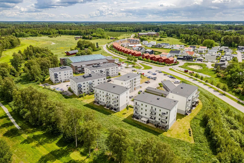 Vue aérienne - Bright Two-Bedroom with Balcony in Åkersberg