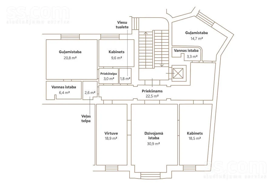 Plan - Art Nouveau Apartment in Riga's Quiet Centre