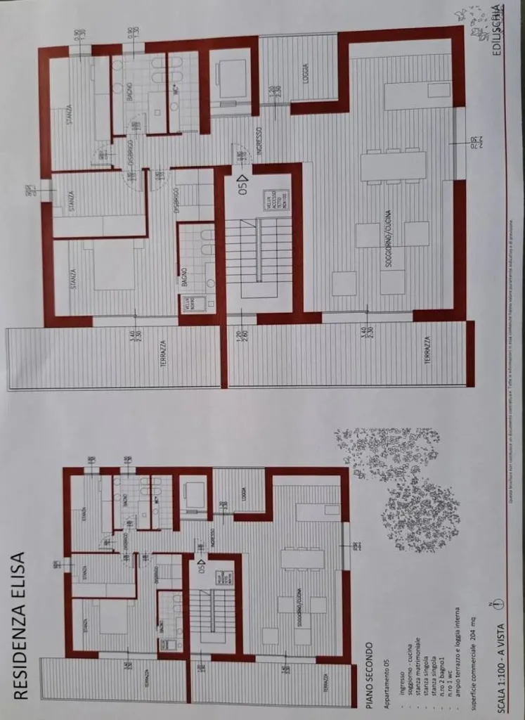 Planimetria - Luxury Flat with Terrace in Trento