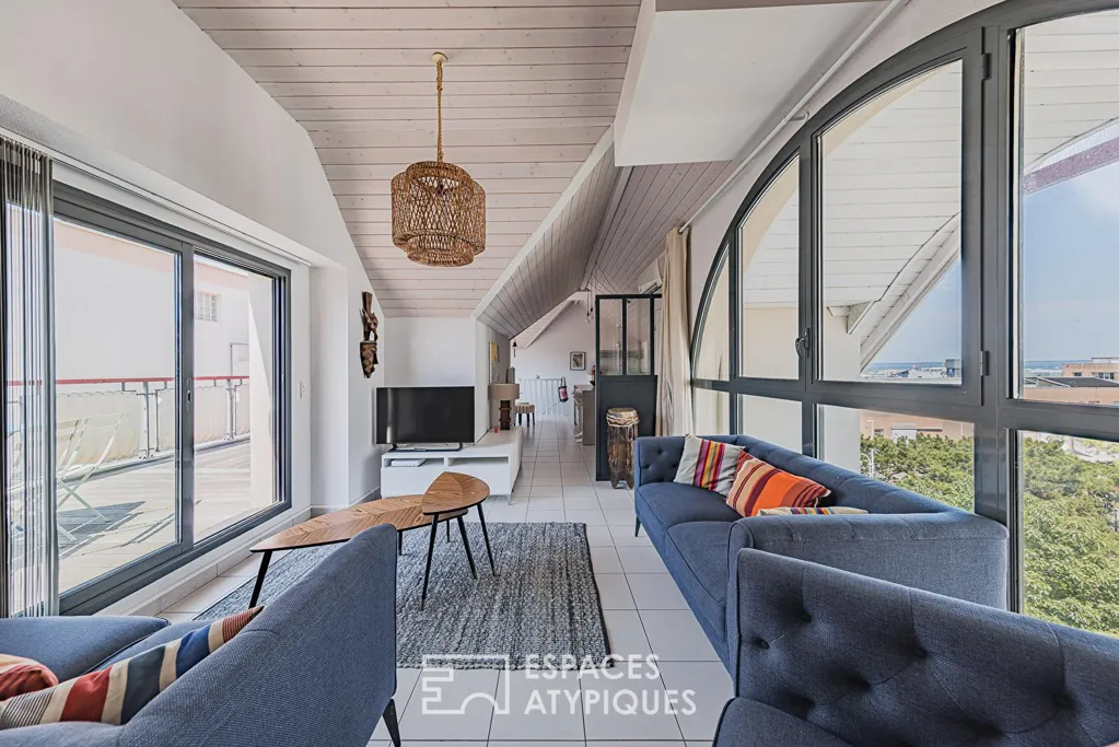 Séjour - Duplex avec Terrasse au Dernier Étage à l’Aiguillon