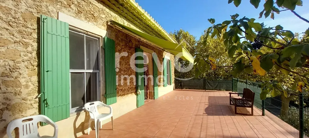 Terrace - Charming Stone House with Potential in Beaumes-de-Venise