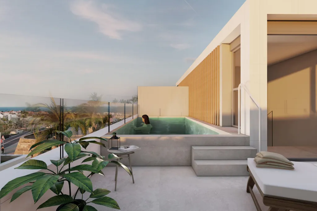 Pool - Adjoined Villas with Sea View in Málaga