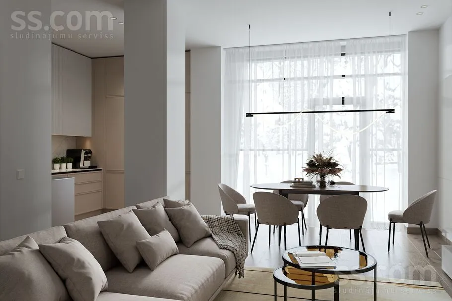 Séjour - Two-Bedroom Apartment with Park View in Dzintari