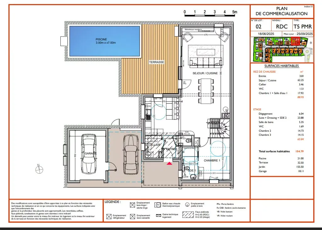 Plan - Villa Contemporaine avec Piscine dans les Cinq Cantons