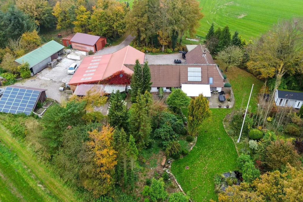 Aerial - Rural Villa with Large Garden in Agerskov