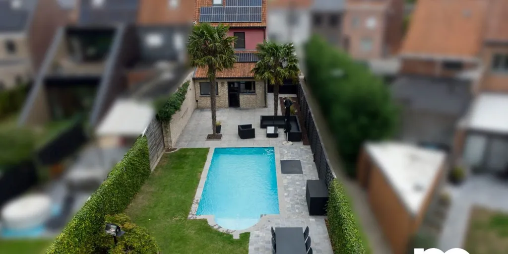 Õhuvaade - Stylish House with Pool in Lendelede