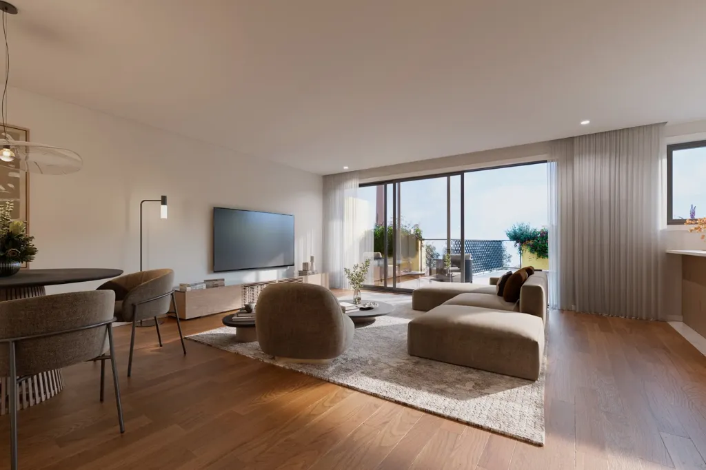 Salón - Two-Bedroom Apartment with Water View in Porto