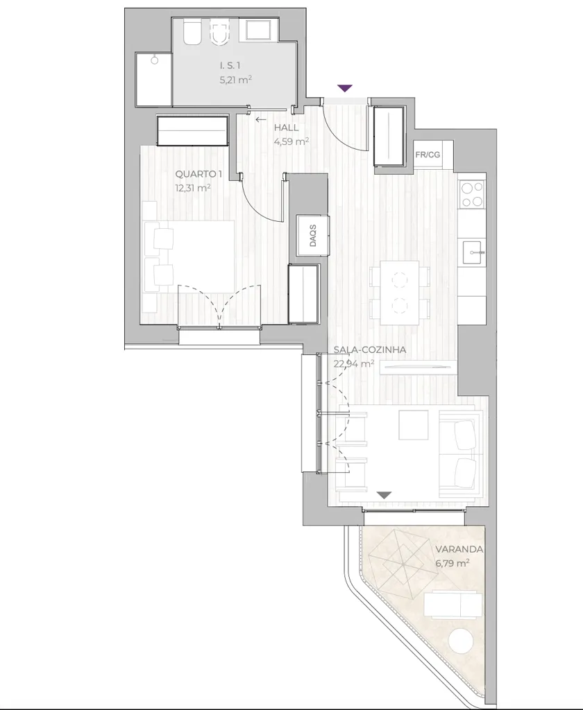 Plan - 1 Bedroom Apartment with Pool in Parque das Nações