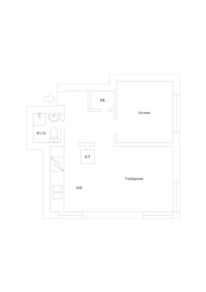 Plan - Charming Two-Bedroom with Terrace in Ribersborg