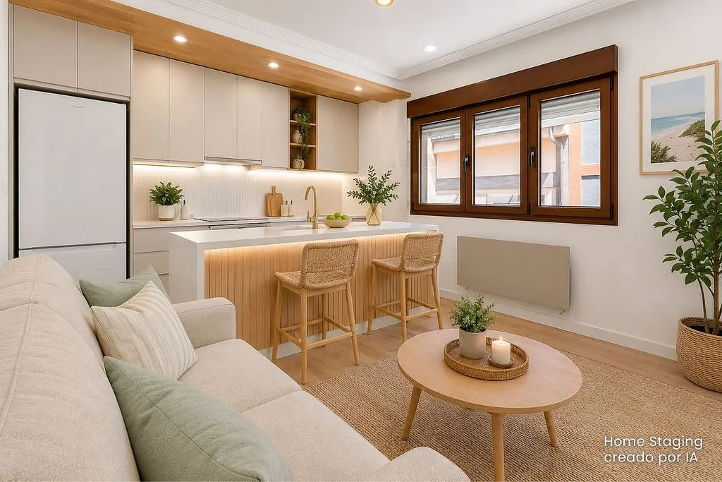 Köök - Apartment with Trunk Space in Gijón Centre