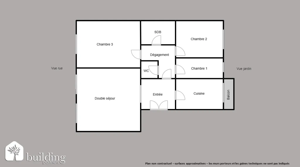 Planimetria - Traversant 4-Piece Flat in Neuilly Saussaye