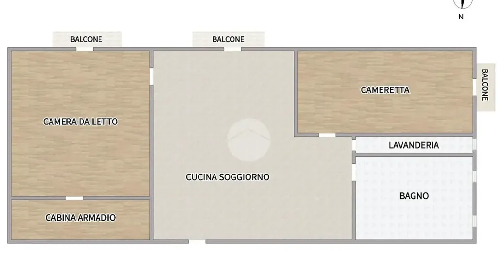 Plan - Rustic Apartment with Balconies in Naples
