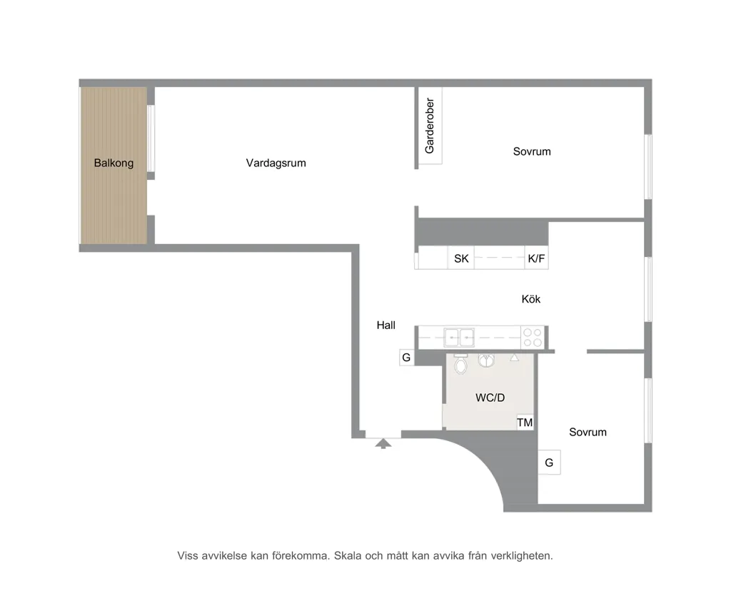 Plaan - Apartment with Balcony in Mårbacka