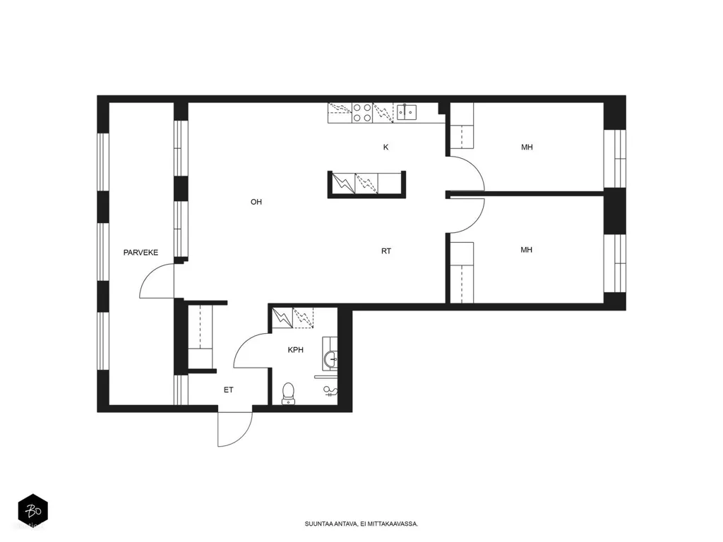 Plaan - Apartment with Sea View in Sompasaari, Helsinki