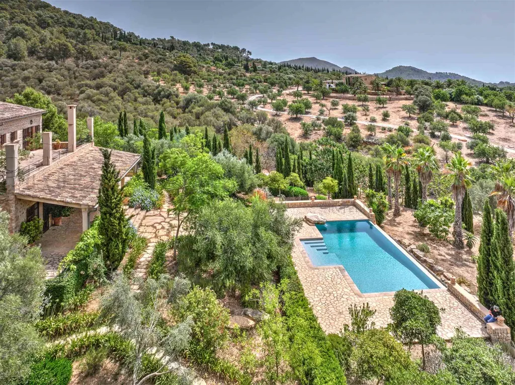 Vue aérienne - Stone Finca with Pool near Manacor