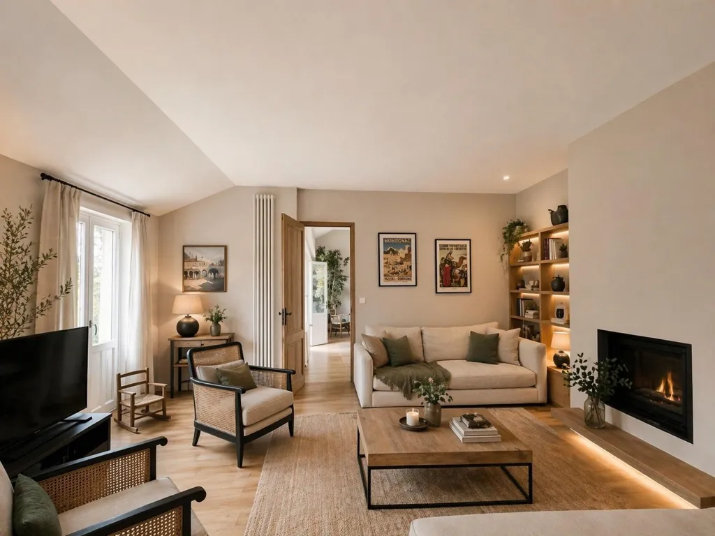 Living Room - Single-Storey House with Large Garden in Merignac