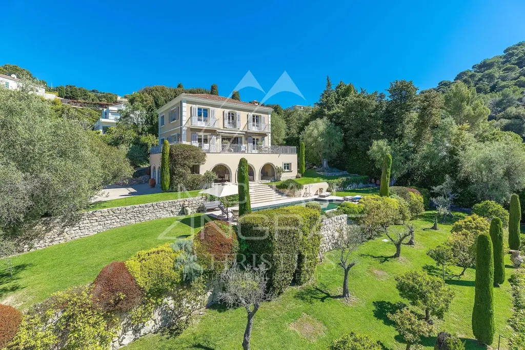 Aerial - Tuscan-Style Villa with Sea View in Cannes