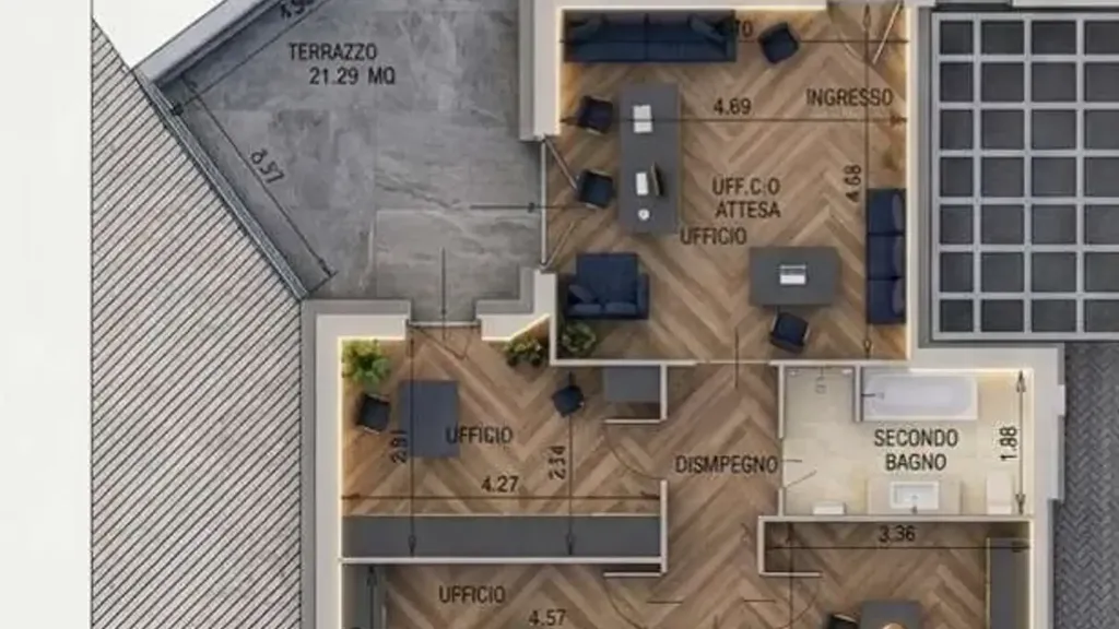 Plaan - Apartment with Triple Glazing in Tortona