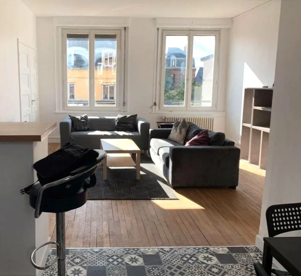 Séjour - Appartement rénové avec terrasse à Rouen