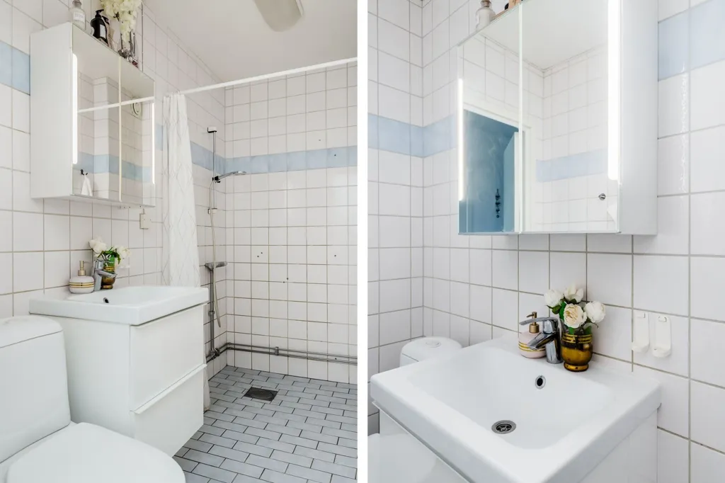 Salles de bain - Apartment with Glazed Balcony in Västerås