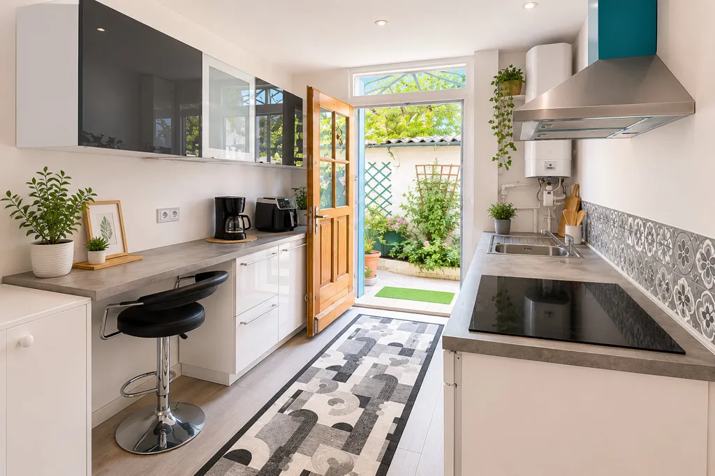 Köök - Refurbished Flat with Private Garden in Champigny-sur-Marne