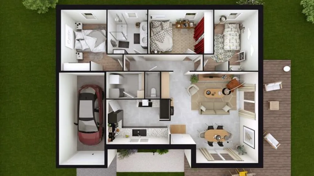 Planimetria - Customisable House with Garden in Chignat