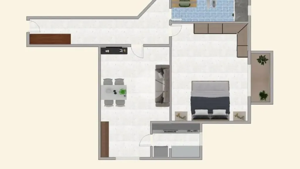 Plan - 2-Bedroom Flat with Balcony in Milan