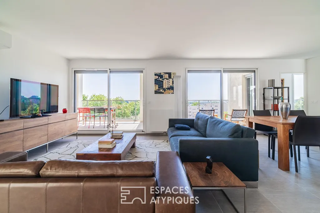 Soggiorno - Rooftop Apartment with Sea View in Montpellier