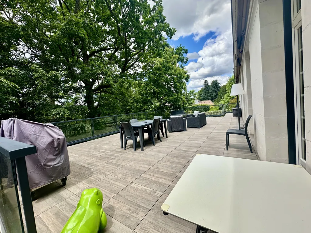 Terrasse - Propriété avec Spa de Nage et Parc à l'Ouest de Tours