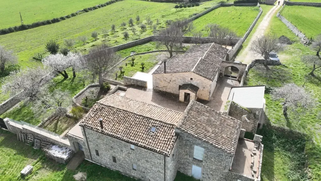 Aerial - Historic Stone Villa with Garden in Modica