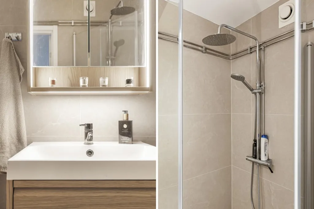 Salles de bain - Renovated Two-Bedroom with Glass Balcony in Malmö