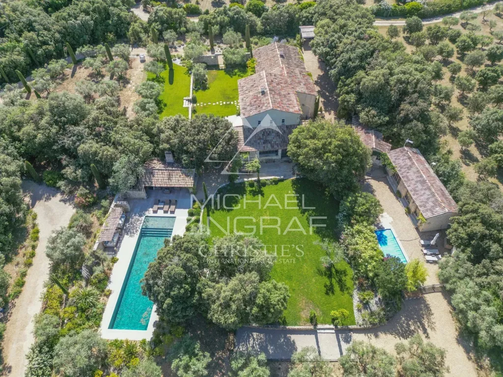 Aerial - Mas with Heated Pool in Alpilles Olive Park