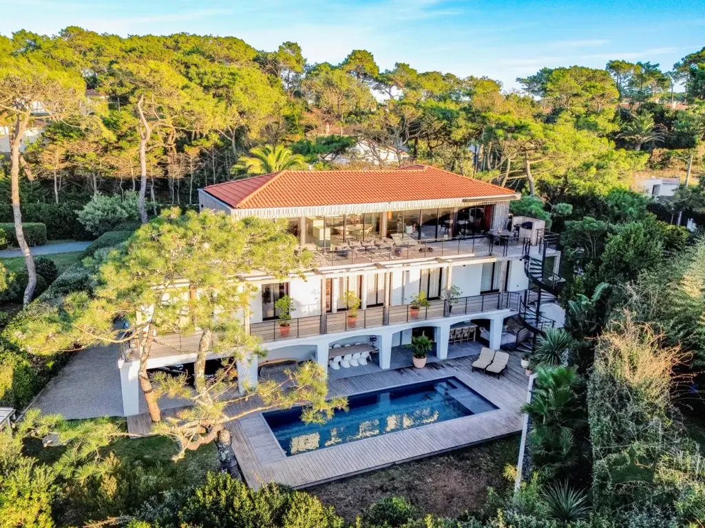 Vue aérienne - Villa Vue Mer avec Terrasse à Chiberta