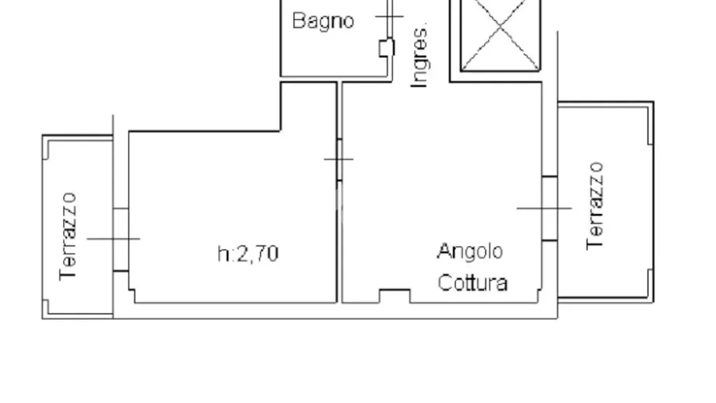 Plan - Bilocale with Terraces in Prato