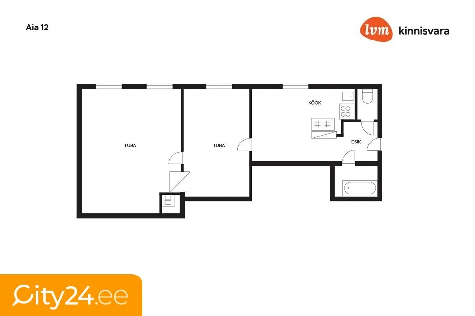 2-room apartment in Pärnu linn