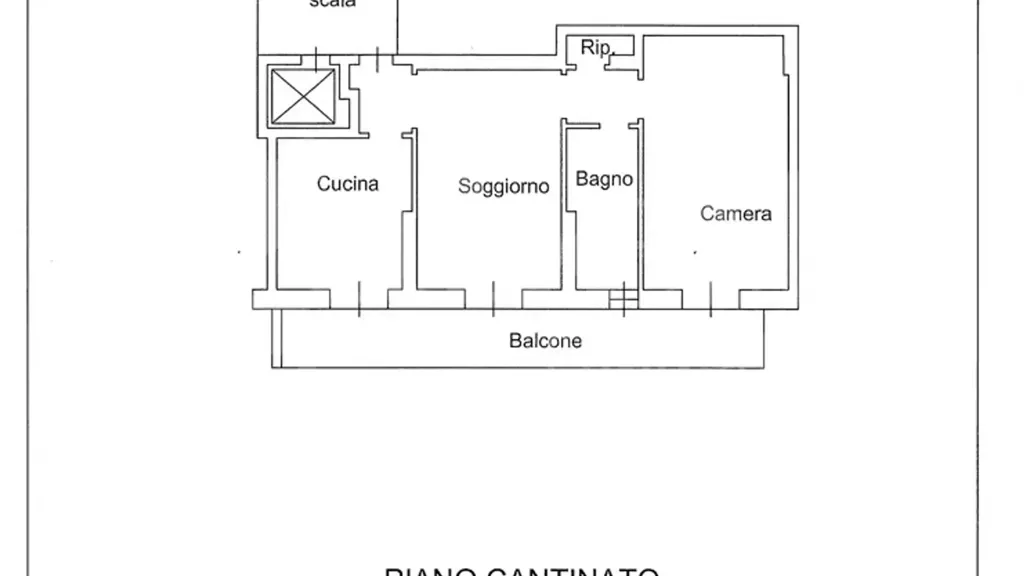 Floor Plan - Ristrutturato Bilocale with Balcony in Milan