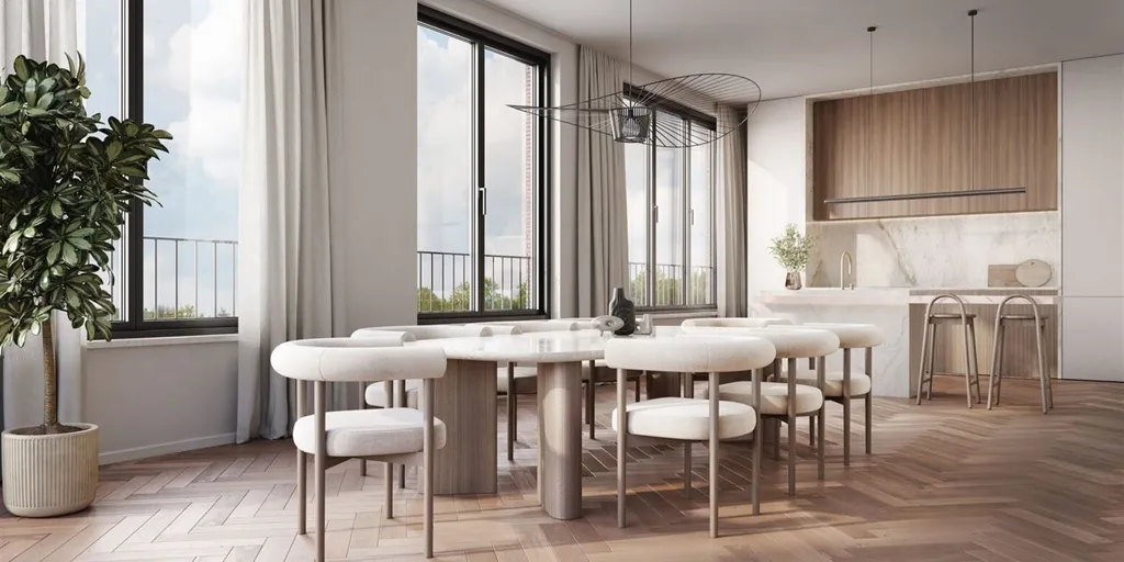 Dining Room - Modern Apartment with Terrace in Herentals