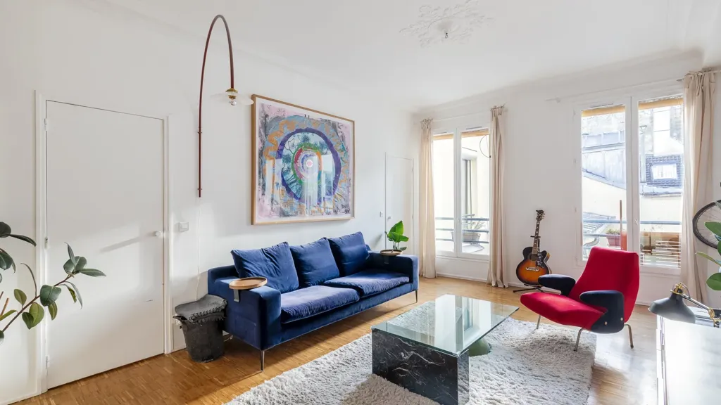Living Room - Charming 4-Piece Parisian Flat with Courtyard View