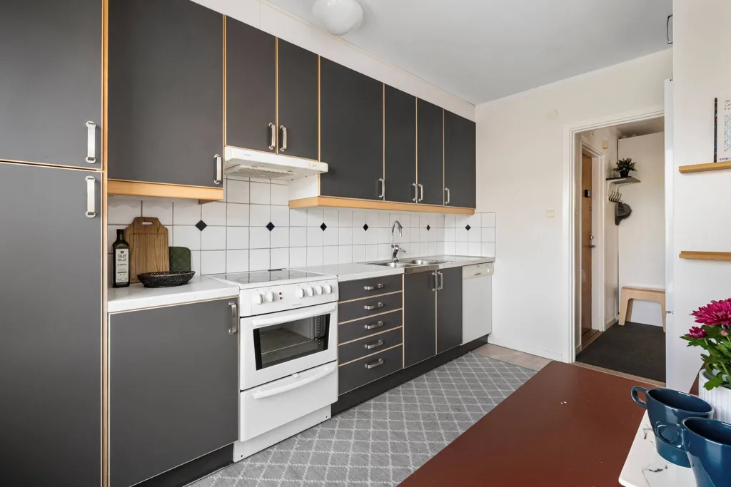 Cuisine - Renovated Apartment with Balcony in Västerby