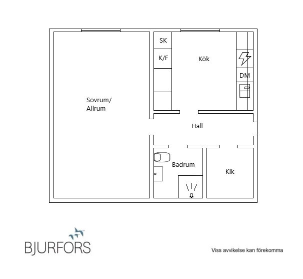 Planimetria - 1st Floor Apartment with Central Location in Skellefteå