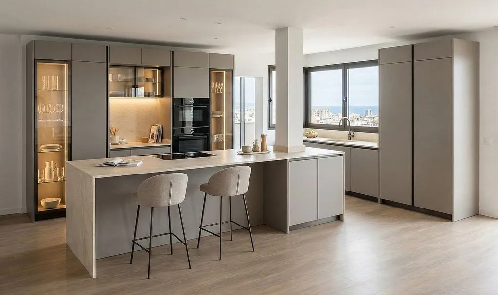 Köök - Penthouse with Sea View in Son Cotoner