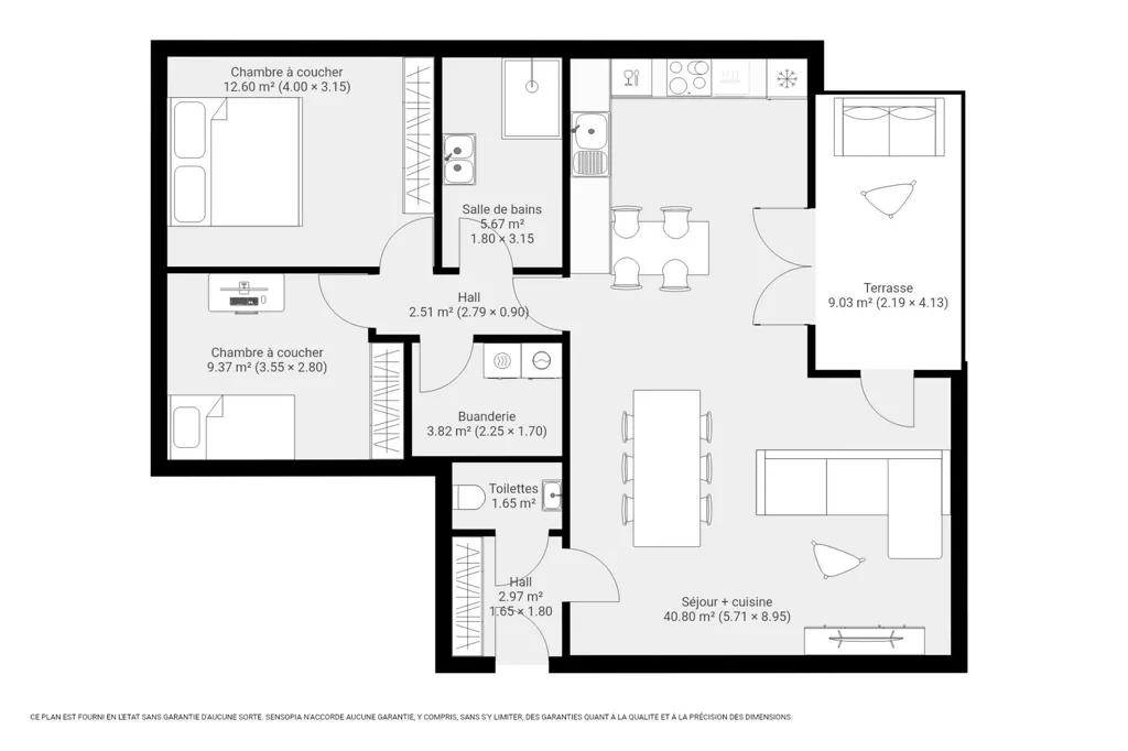 Plan - Appartement avec Terrasse dans l'Ecoquartier d'Ohey