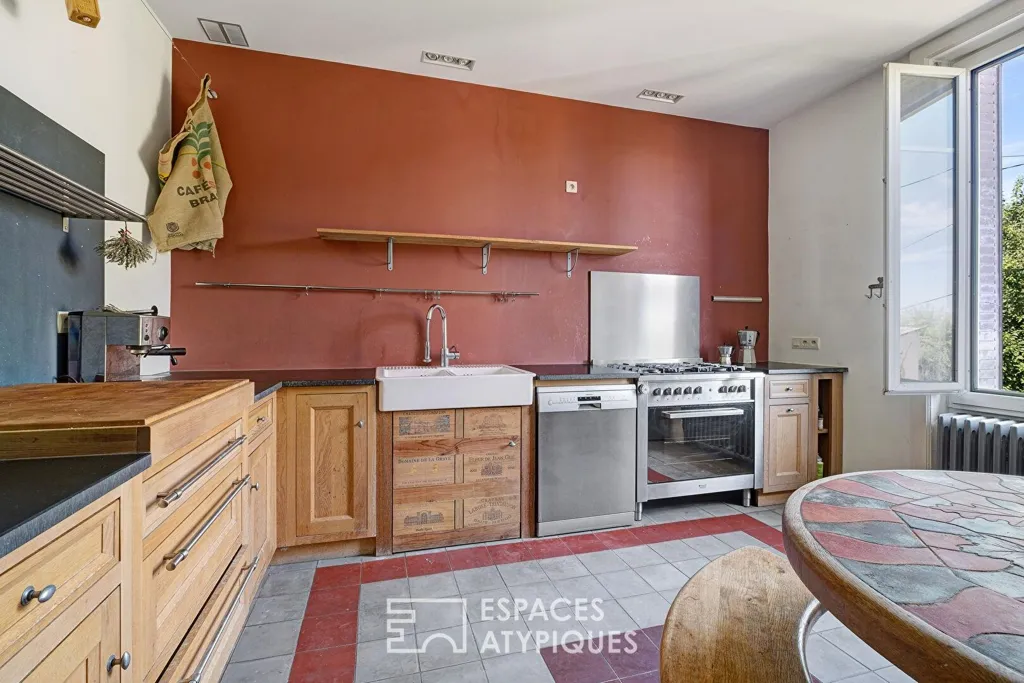 Köök - Duplex with Private Garden in La Mulatière