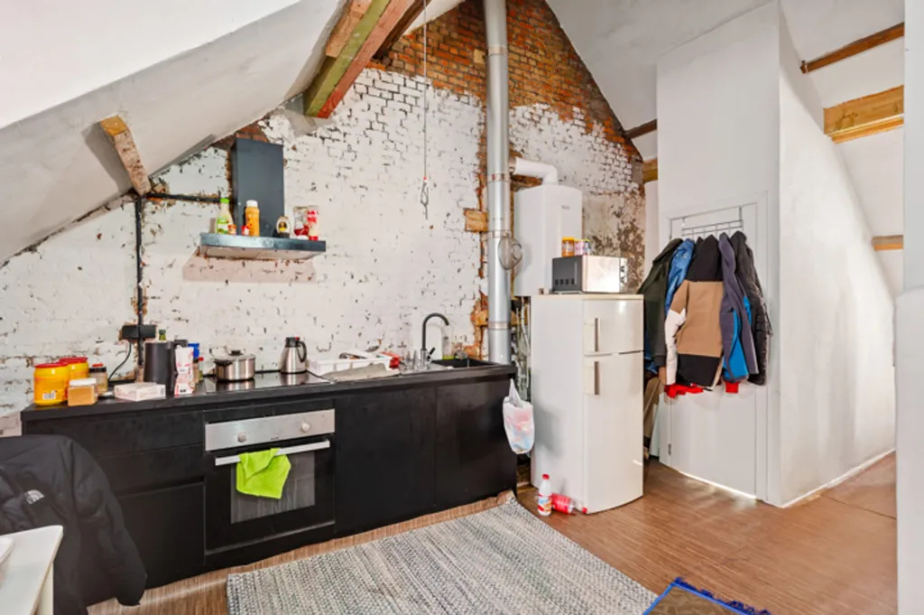 Cucina - Renovated Studio with Park View in Antwerp