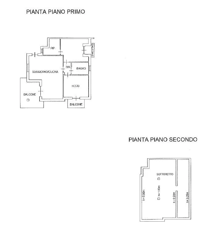Plan - Trilocale with Terrace in Adro