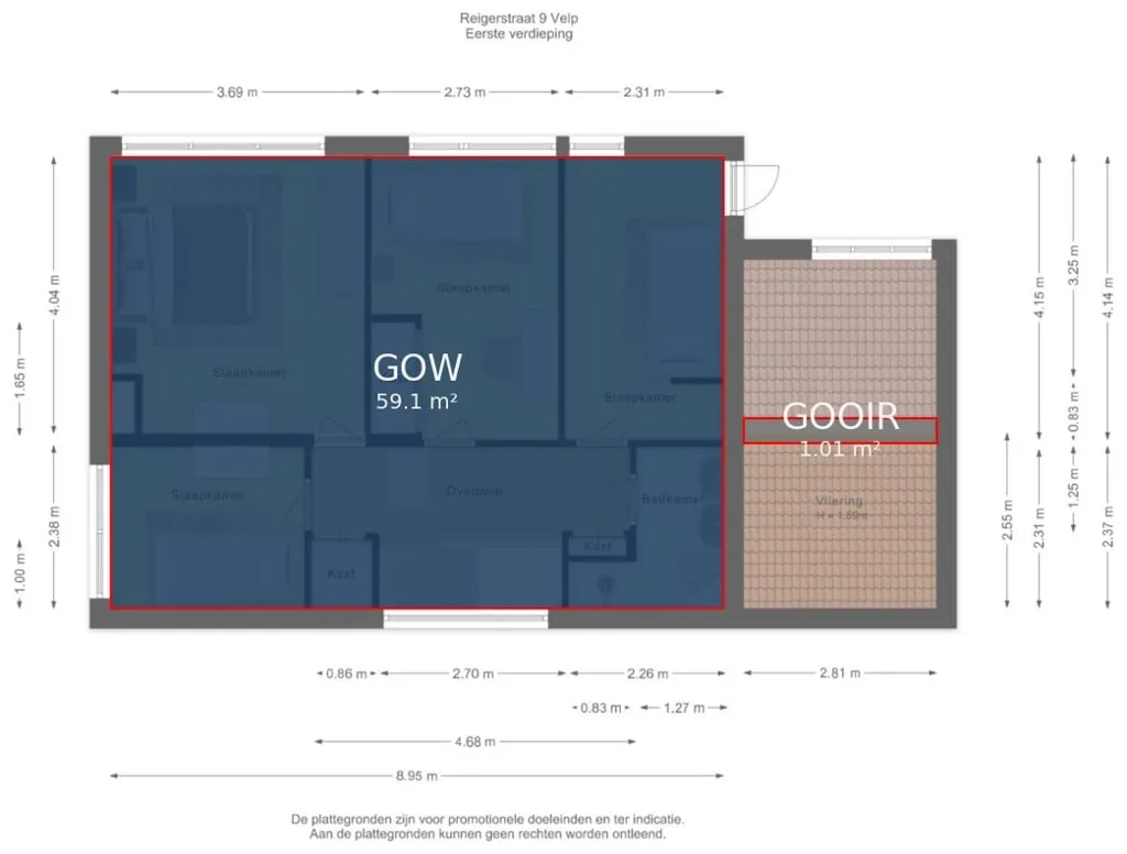 Plan - Extended Semi-detached House with Garden in Velp